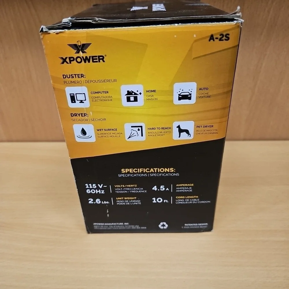NIB XPOWER A-2S BLACK Cyber Duster™ Multipurpose Powered Air Duster & Blower